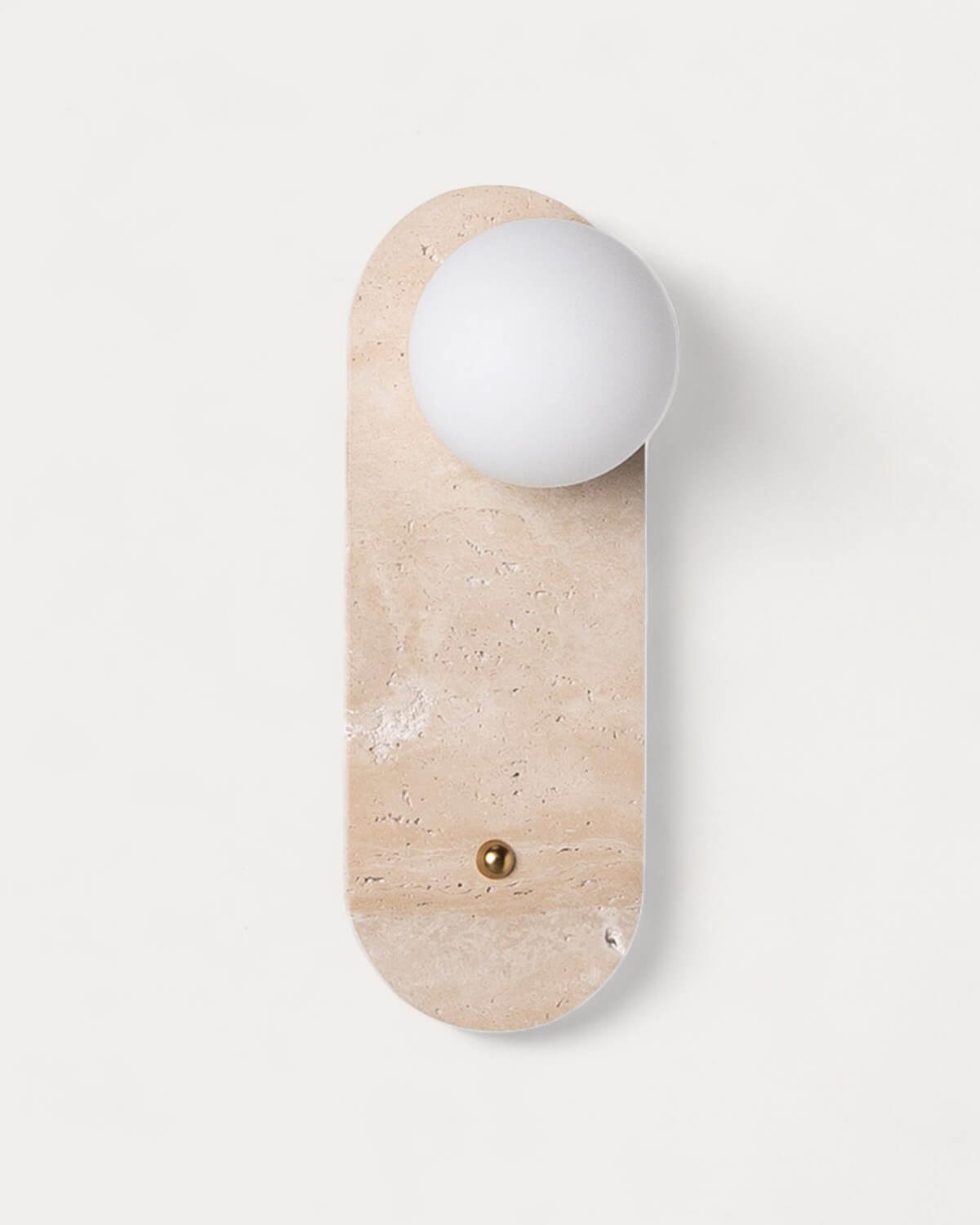 Orbes Travertine Marble Wall Sconce, gallery image 1