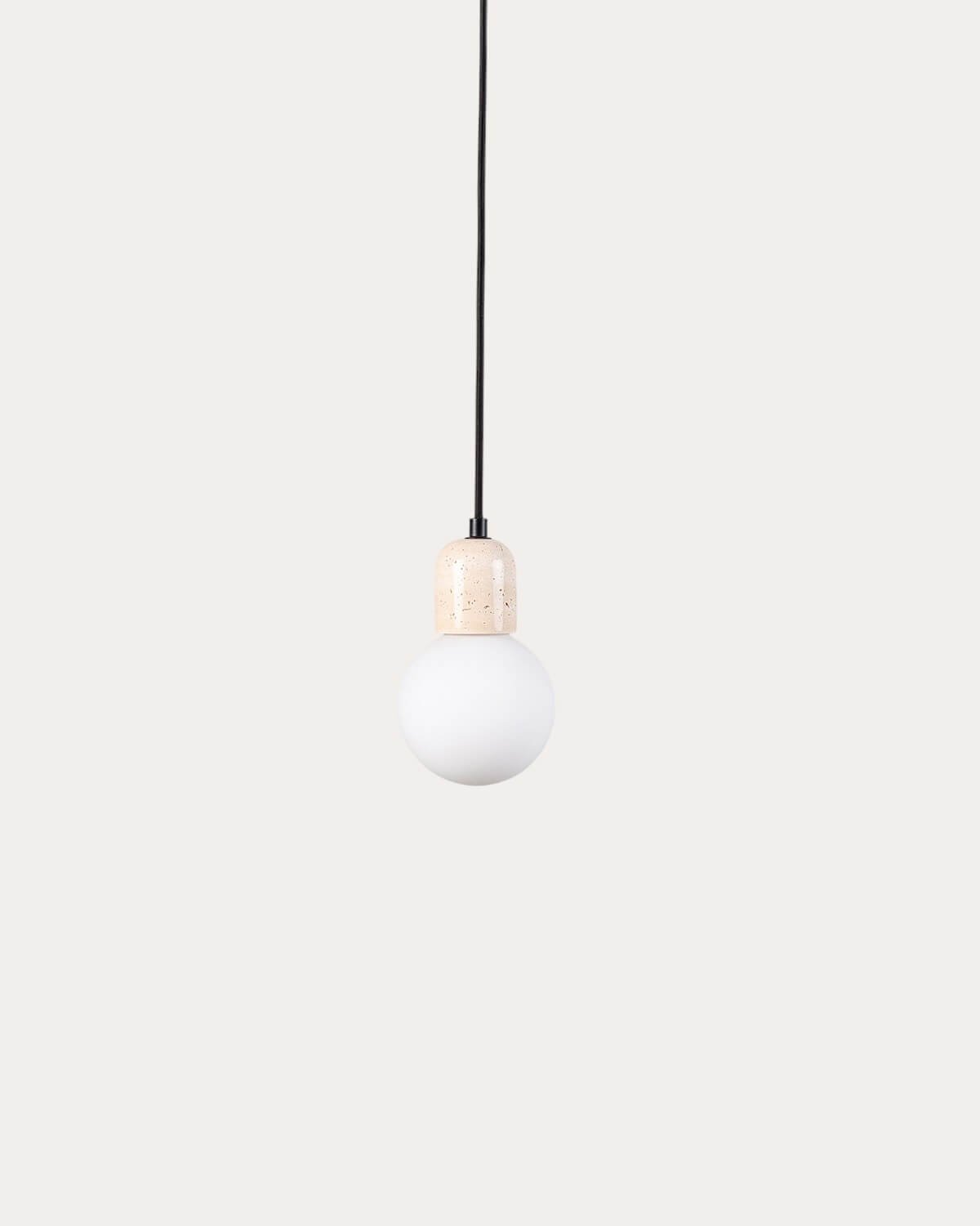 Metal Ceiling Lamp with Travertine Marble Eriel, gallery image 1