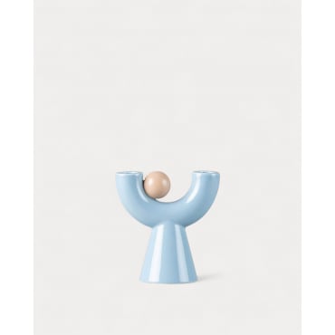 Dolomite Candleholder Osiura Blue Silvery - The Masie