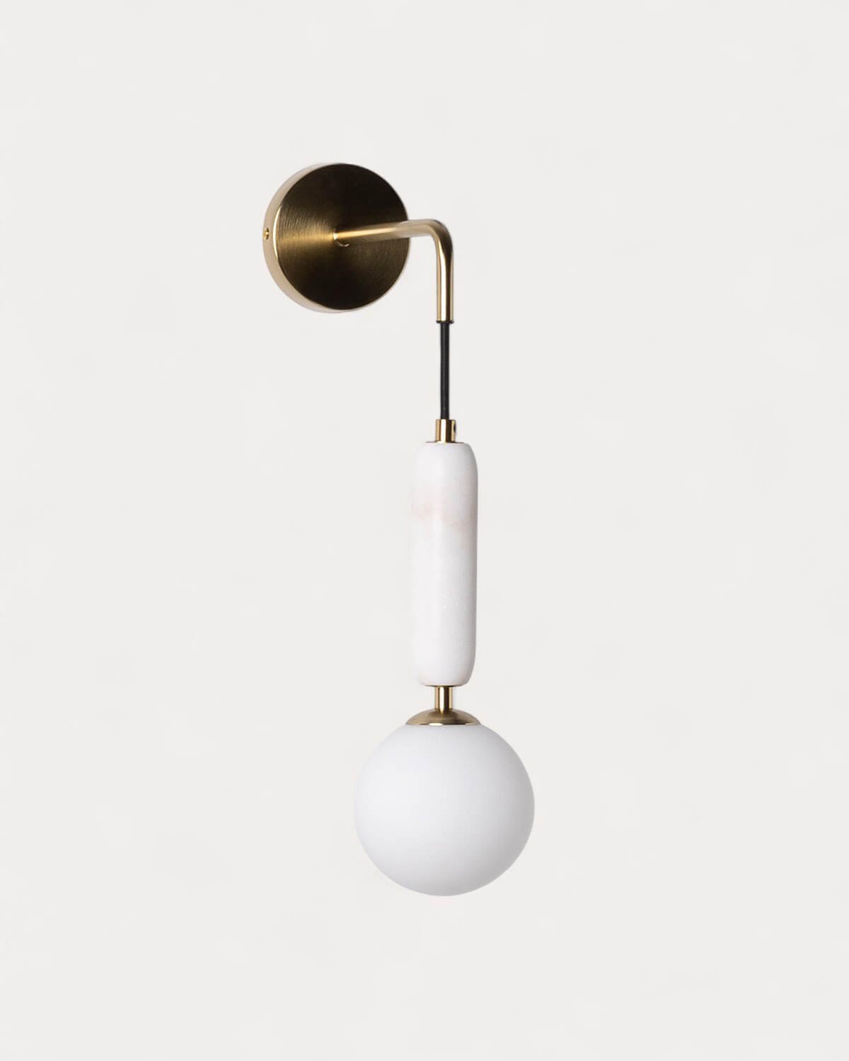 Valenes Metal Wall Lamp with Marble Arm, gallery image 1