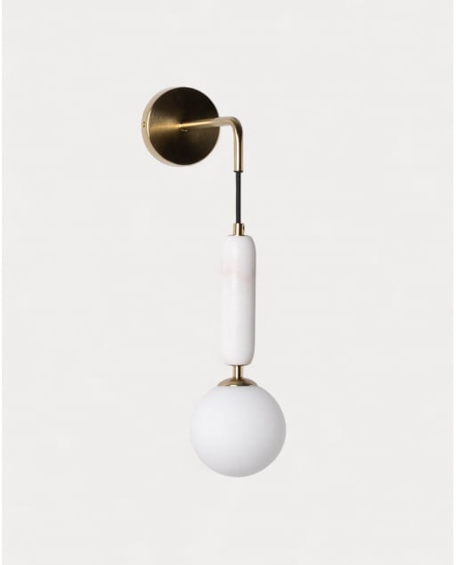 Valenes Metal Wall Lamp with Marble Arm