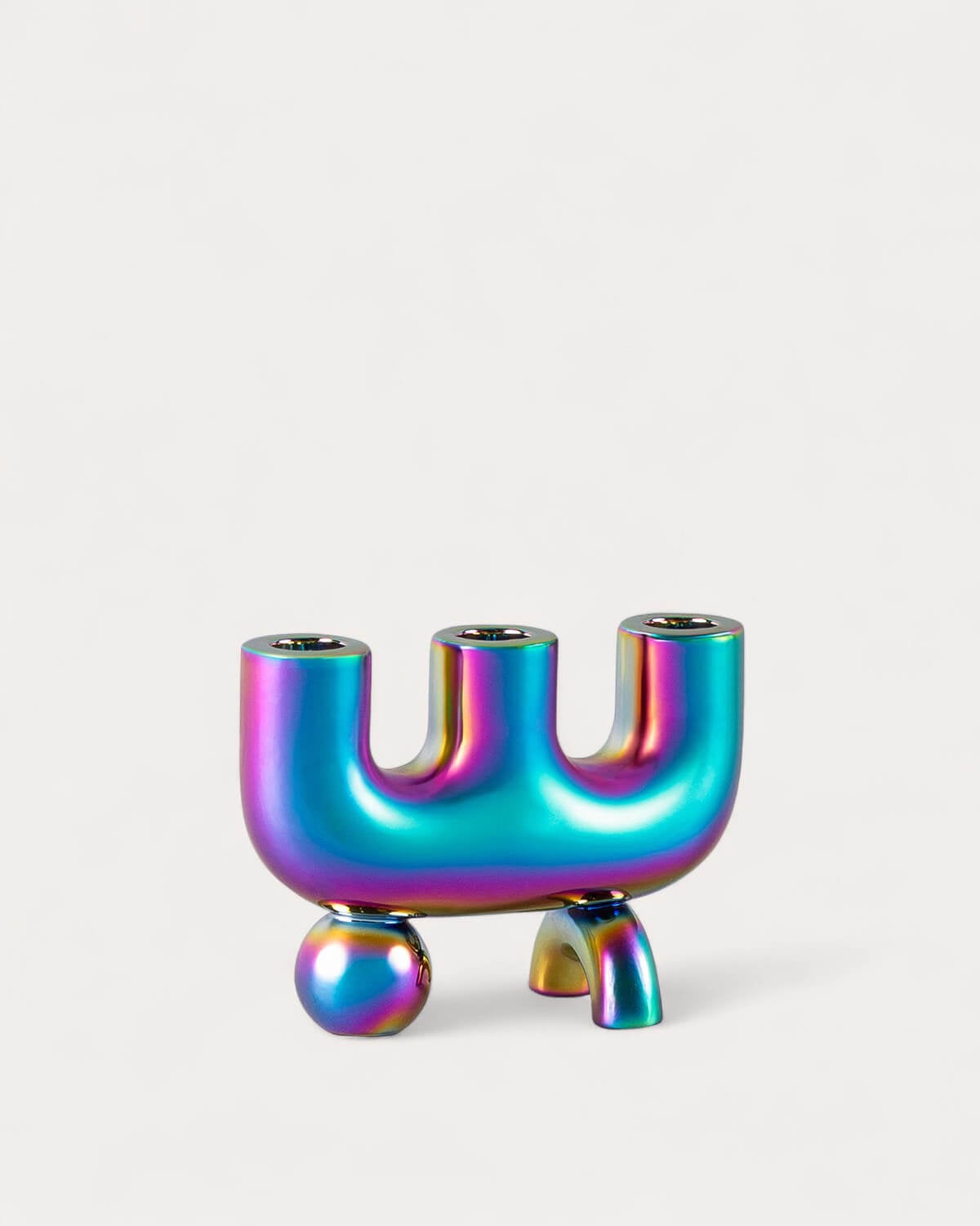 Osaura Galvanized Dolomite Candle Holder, gallery image 1