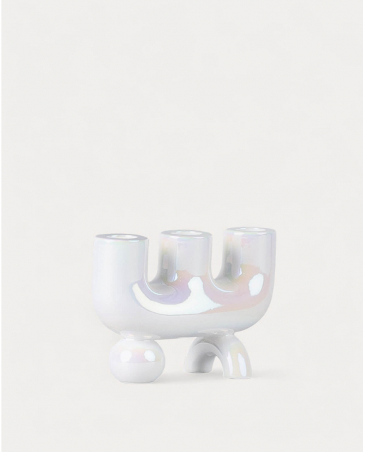 Galvanised dolomite candle holder Osaura