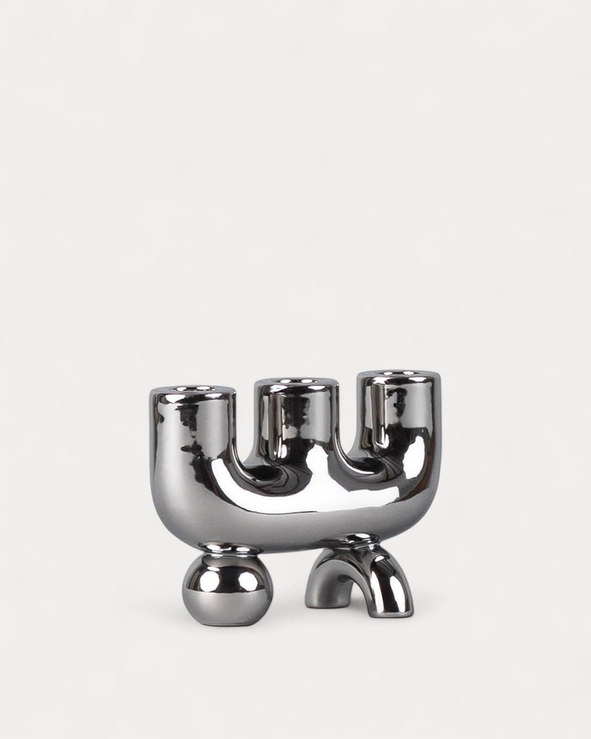 Osaura Galvanized Dolomite Candle Holder, gallery image 1