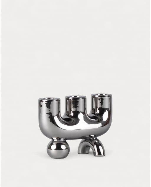 Osaura Galvanized Dolomite Candle Holder