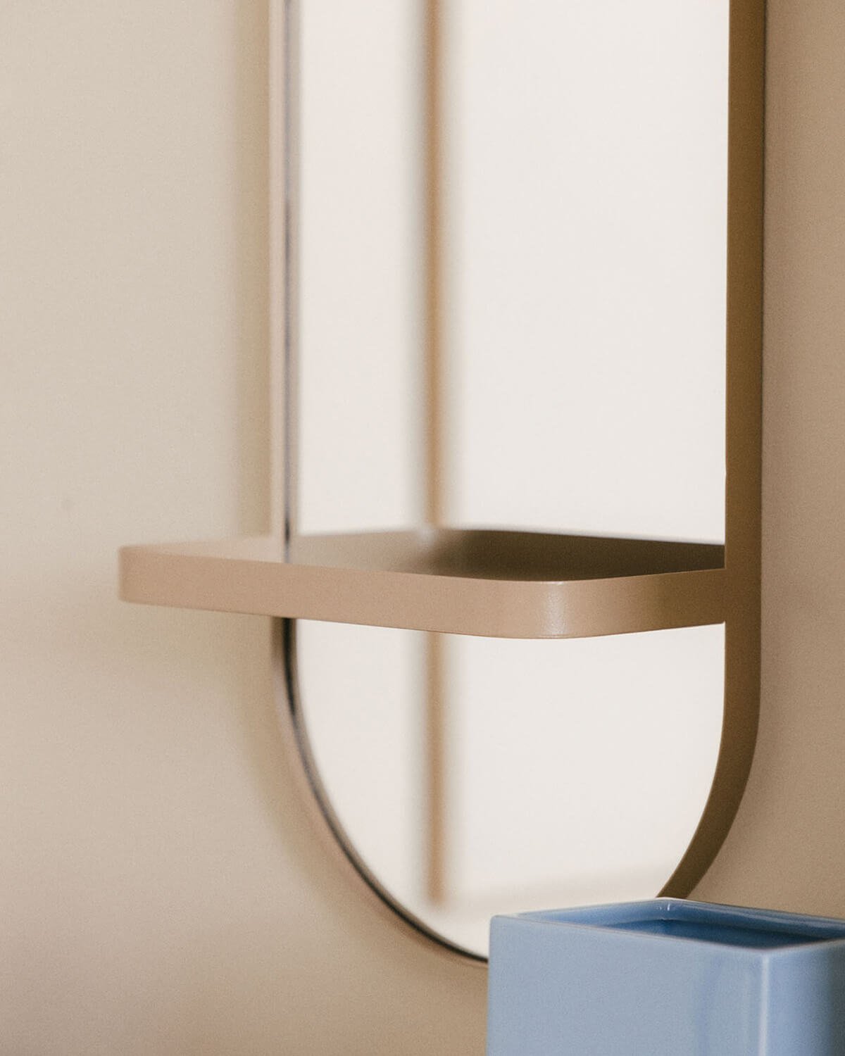 Laiz Wall Mirror with Metal Shelf (60x25 cm), gallery image 3