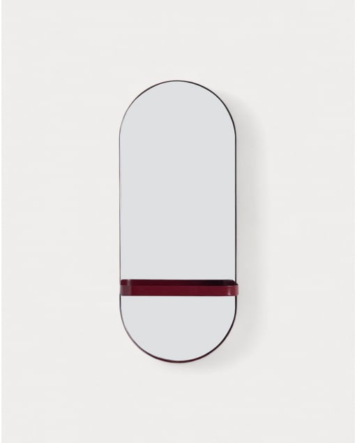 Laiz Wall Mirror with Metal Shelf (60x25 cm)