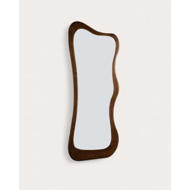 Pine Wood Wall Mirror (220x80 cm) Vahid Dark Pine - The Masie