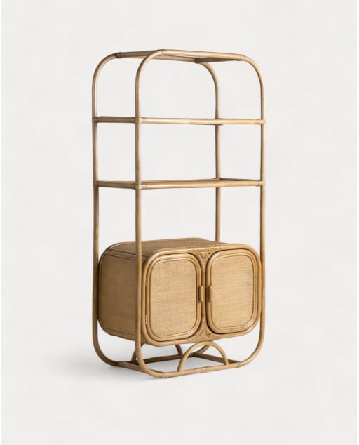 Natural Rattan Storage Shelving Unit (180x92 cm) Maisie