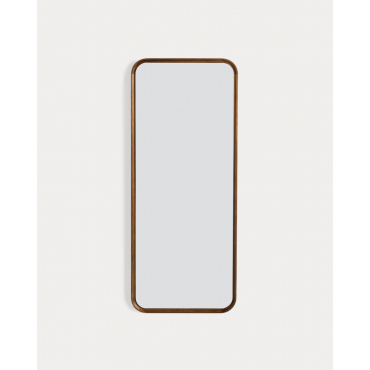 Rectangular Pine Wood Wall Mirror (122x51 cm) Eimar Dark Pine - The Masie