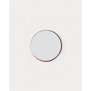 Round Metal Wall Mirror (Ø30 cm) Esdras Orange Terra - The Masie