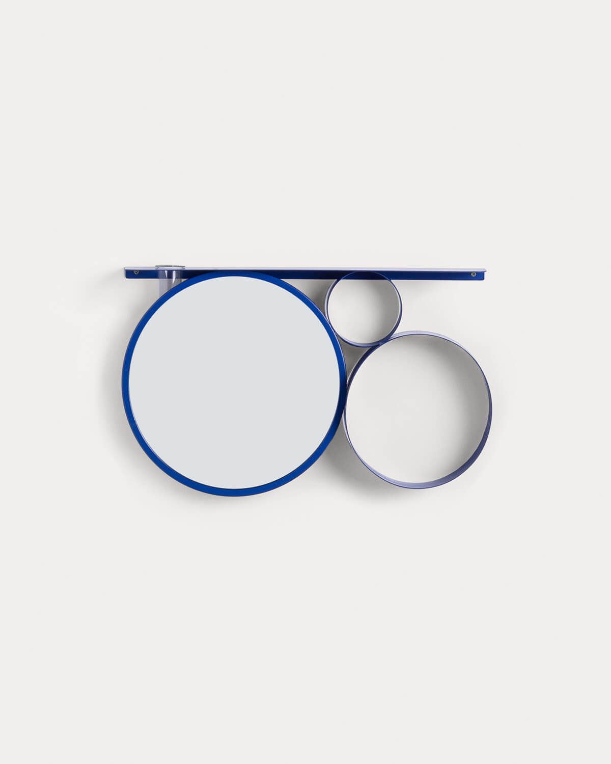 Wall Mirror with Metal Shelf (Ø28 cm) Elara, gallery image 1