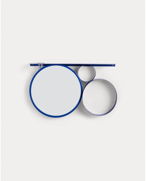 Wall Mirror with Metal Shelf (Ø28 cm) Elara