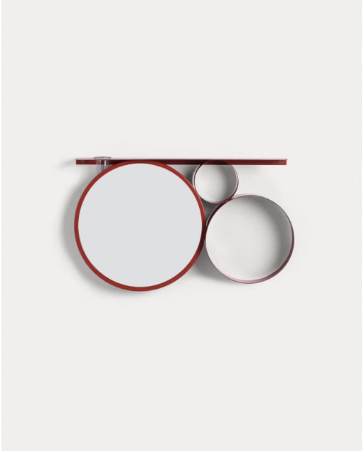 Wall Mirror with Metal Shelf (Ø28 cm) Elara