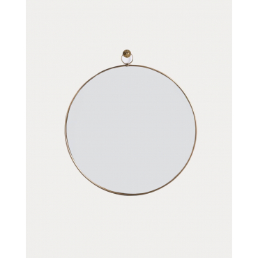 Round Metal Wall Mirror (Ø120 cm) Dario Golden yellow - The Masie