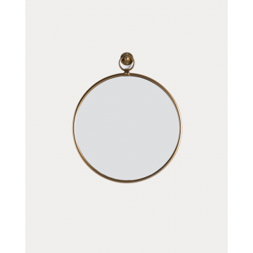Round Metal Wall Mirror (Ø46 cm) Dario Golden yellow - The Masie