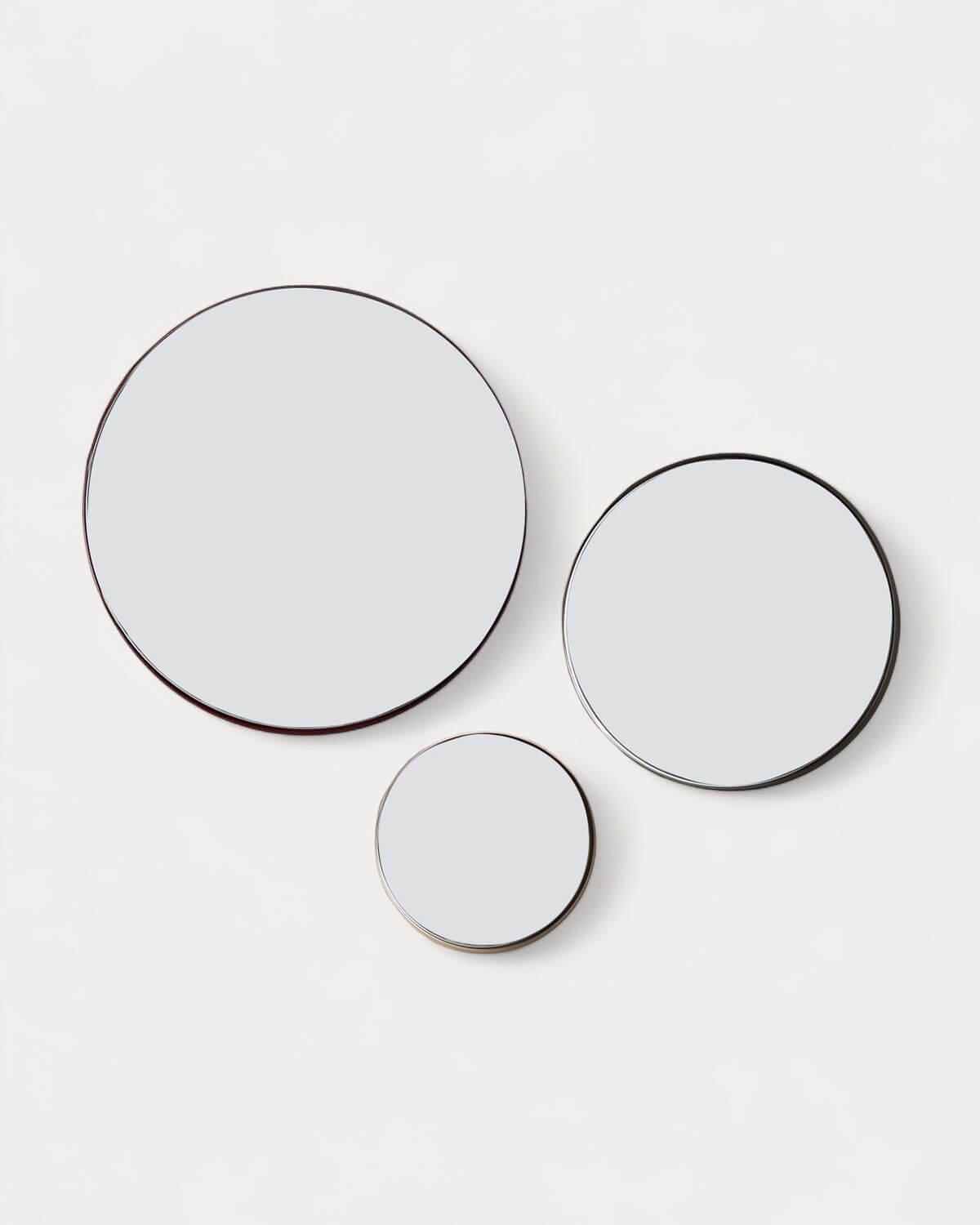 Set of 3 Round Metal Wall Mirrors Esdras, gallery image 2
