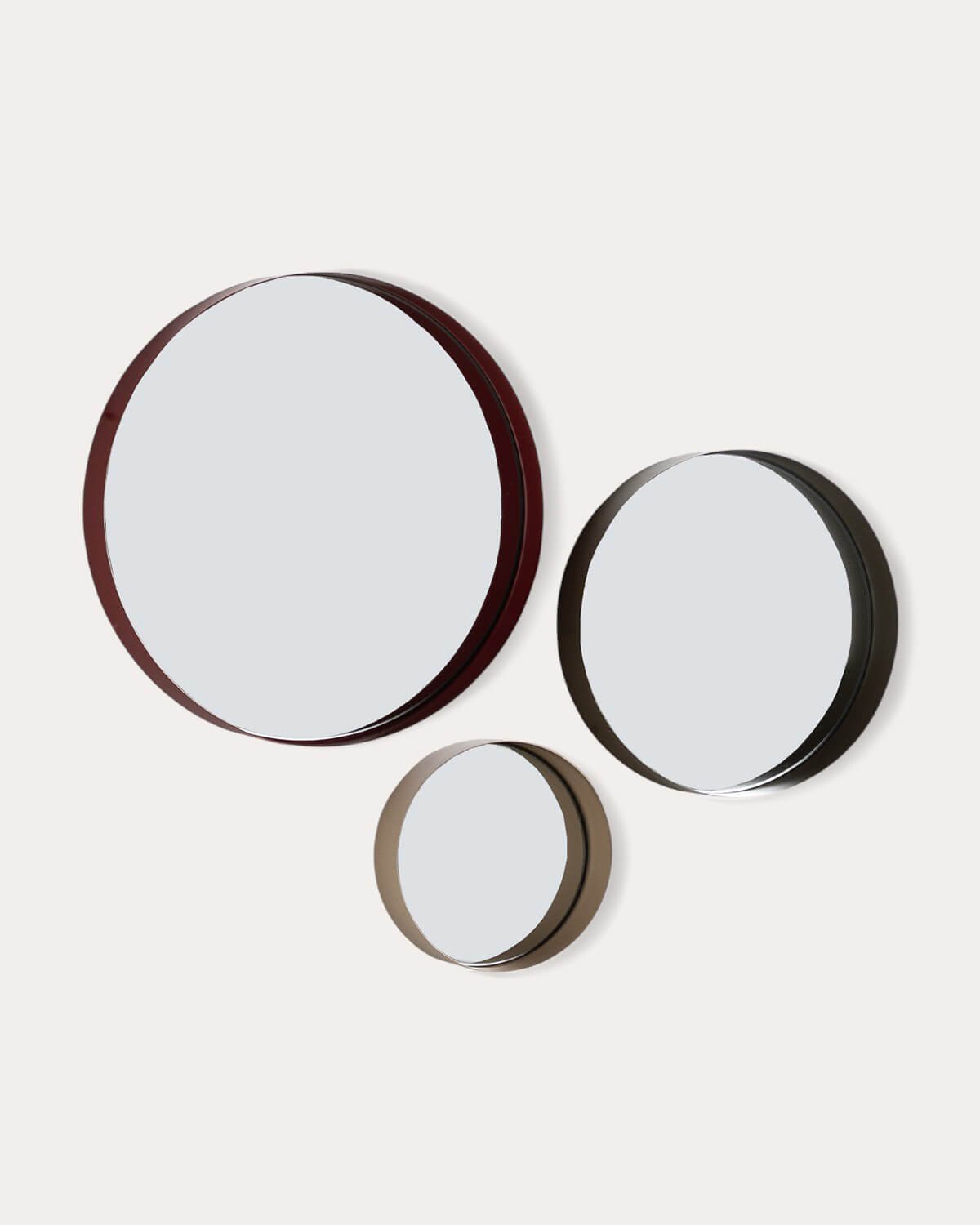 Set of 3 Round Metal Wall Mirrors Esdras, gallery image 1