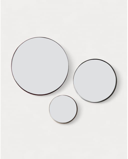 Set of 3 Round Metal Wall Mirrors Esdras
