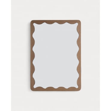 Rectangular Wooden Wall Mirror (106x76 cm) Arali Light Wood - The Masie