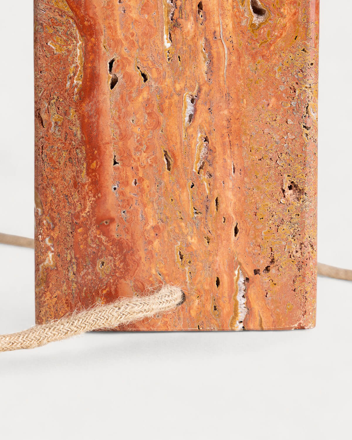 Filipa Travertine Marble and Linen Table Lamp, gallery image 7