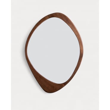 Pine Wood Wall Mirror (166x120 cm) Iker Dark Pine - The Masie