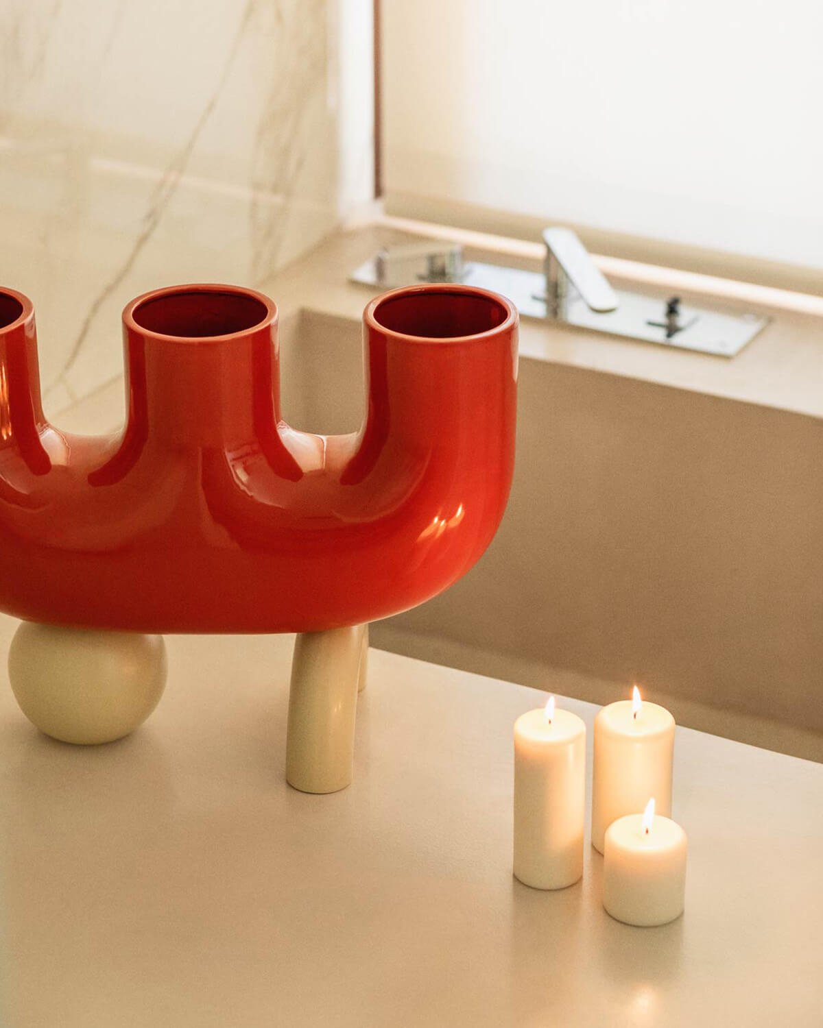 Osaura XL Dolomite Tall Vase, gallery image 3