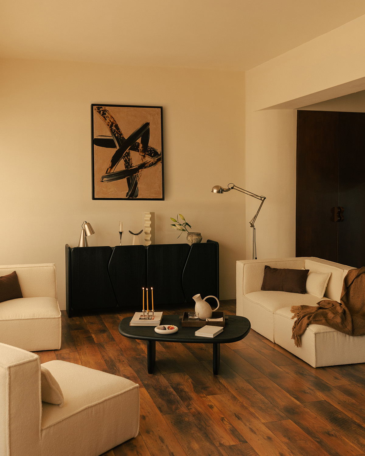 Rectangular Coffee Table made of Pine Wood and Elm Wood (110x80 cm