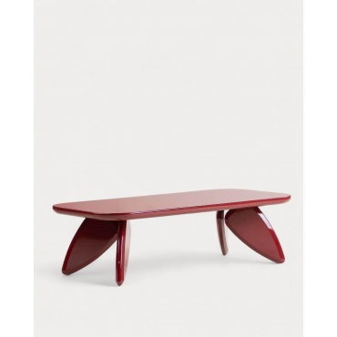 Rectangular Wooden Coffee Table (120x60 cm) Saideah Red Tinto - The Masie