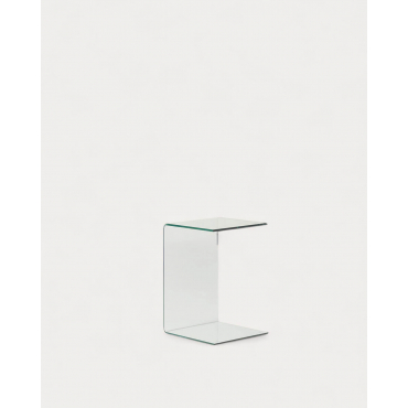 Square Tempered Glass Side Table (40x40 cm) Elem Tempered - The Masie