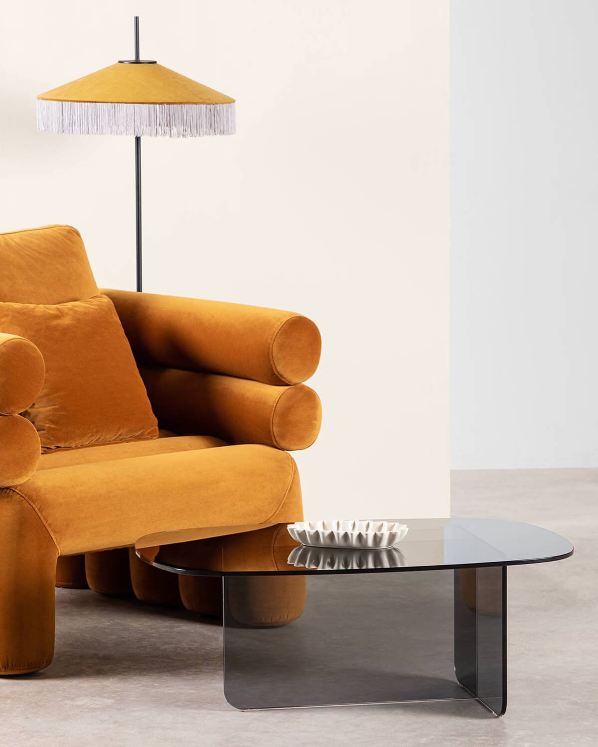 Oval Tempered Glass Coffee Table (90x60 cm) Urel, gallery image 2