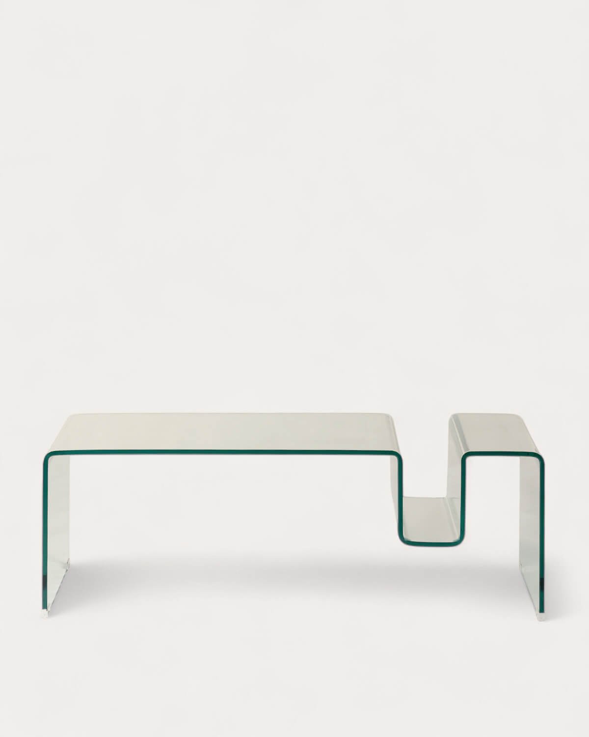 Rectangular Curved Glass Coffee Table (118x60 cm) Adit , gallery image 5