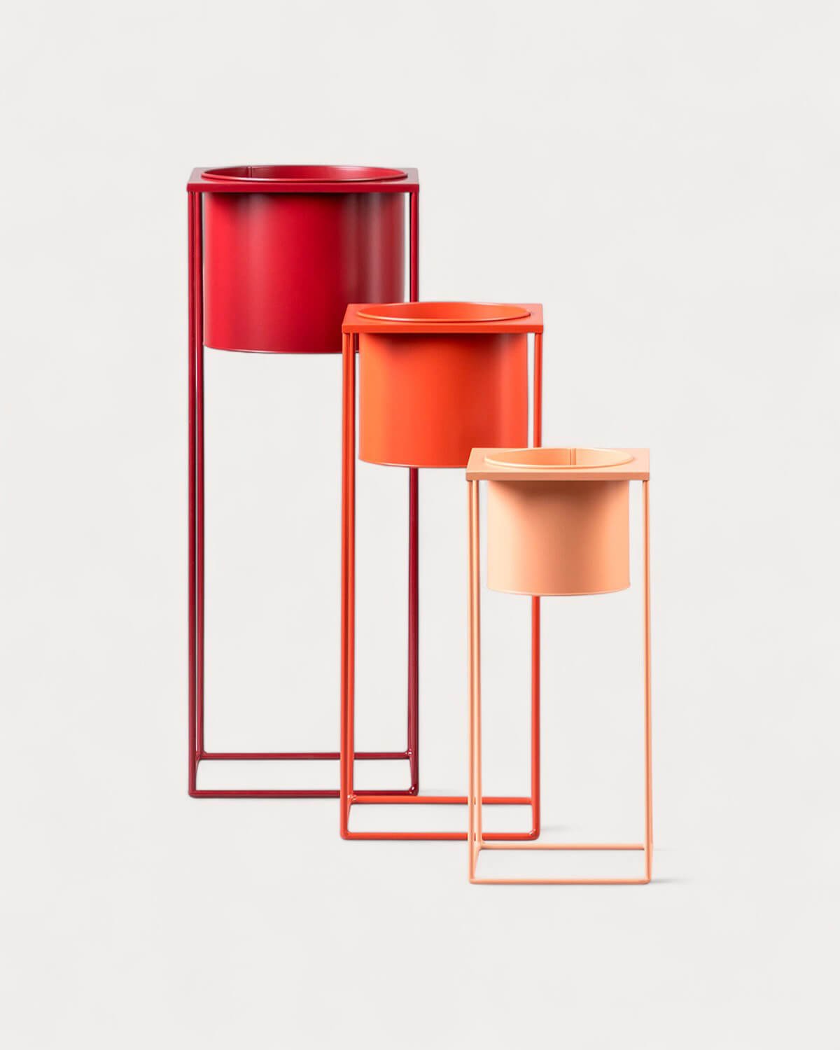 Set of 3 Round Metal Planters Cosme, gallery image 4