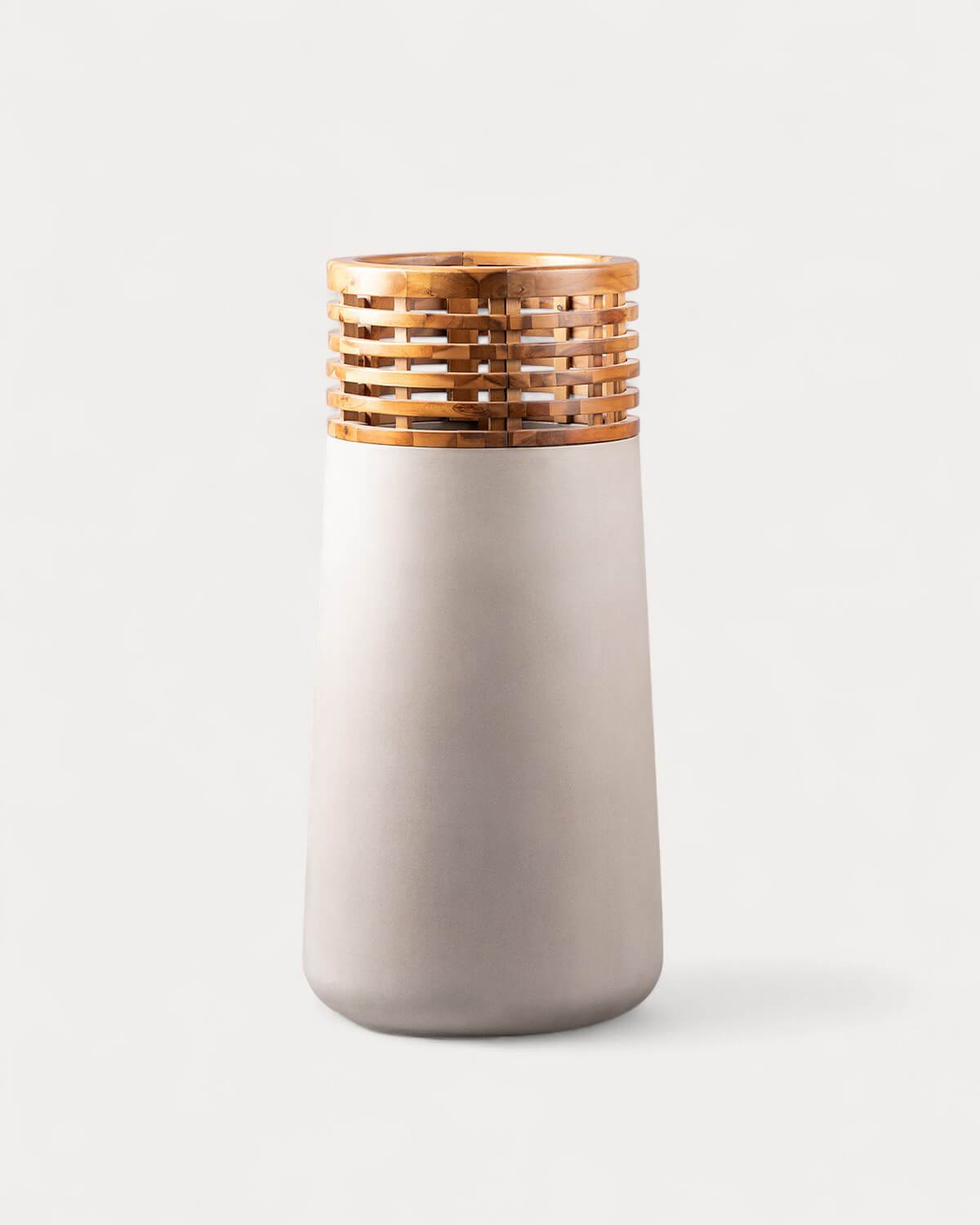 Concrete and Acacia Wood Planter 3XL (104xØ46 cm) Hazan, gallery image 1