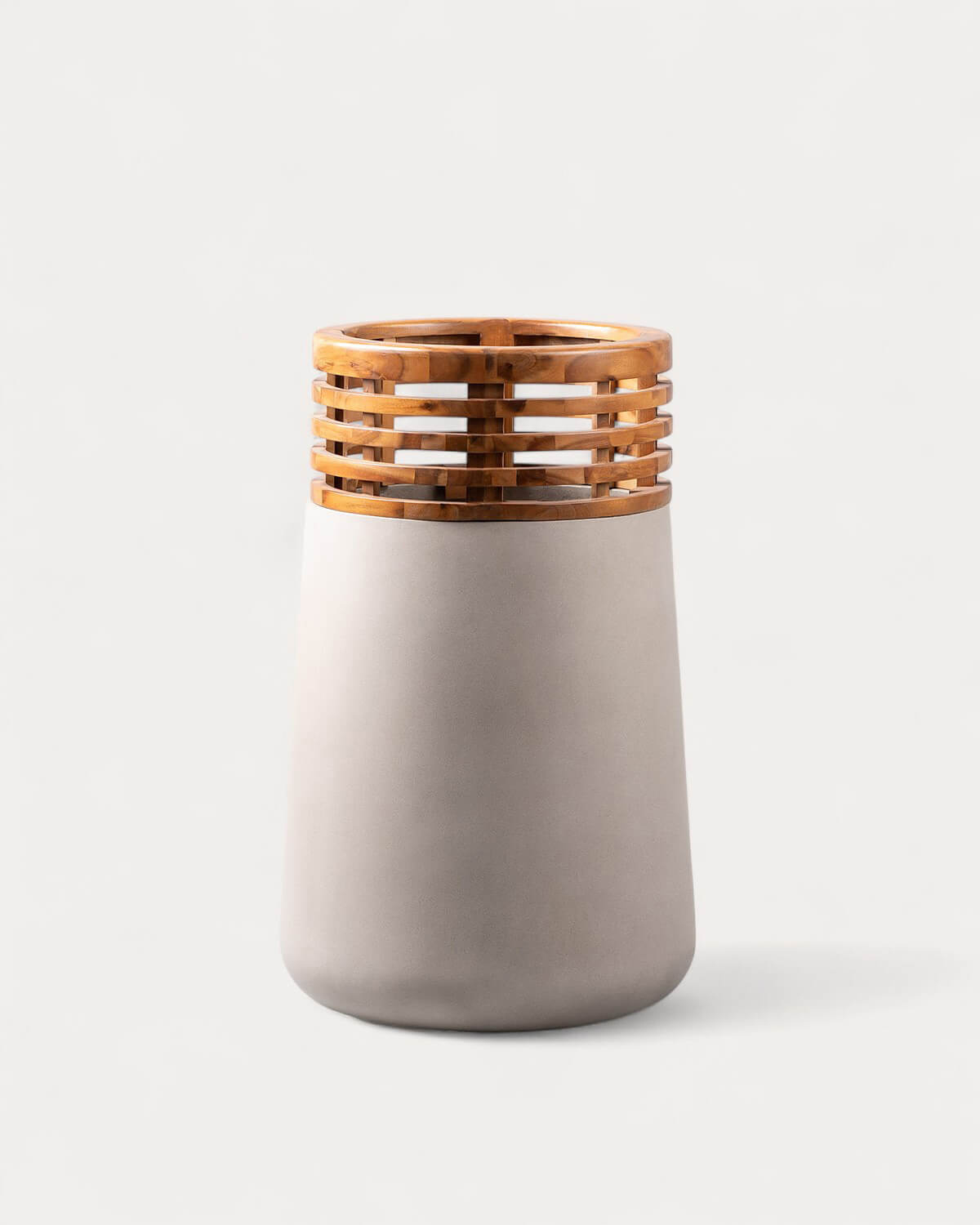 Concrete and Acacia Wood Planter XXL (80xØ48 cm) Hazan, gallery image 1