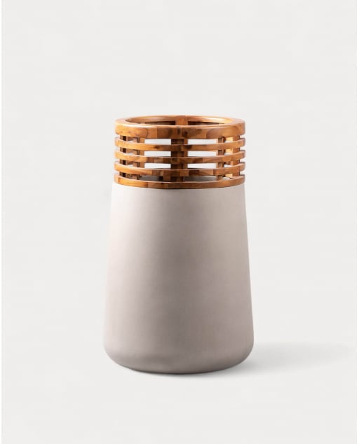 Concrete and Acacia Wood Planter XXL (80xØ48 cm) Hazan