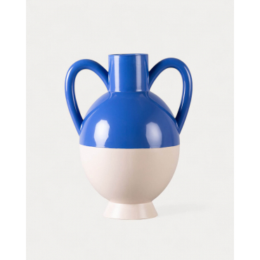 Tall Dolomite XL Mig Melon Vase Blue Sapphire - The Masie