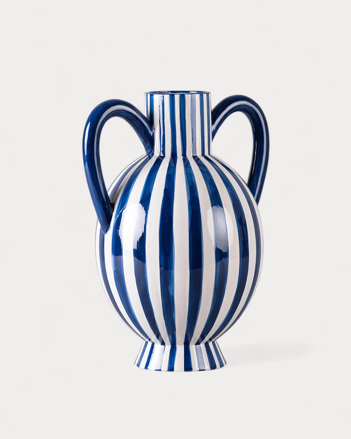 Tall Dolomite Vase XL Melon Lines - themasie.com