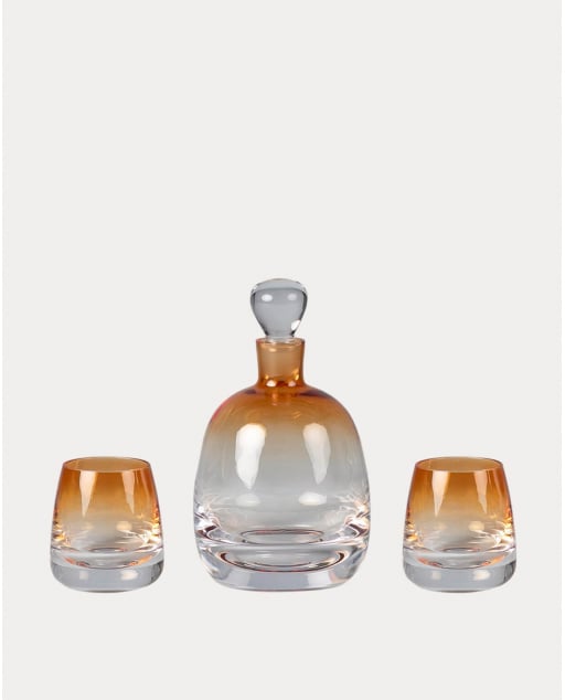 Liquor Bottle Set with 2 Bilbao Crystal Glasses