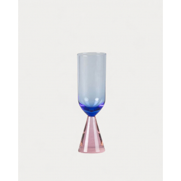 Pack of 4 Sevilla Glass Champagne Glasses Sapphire Blue Crystal - The Masie