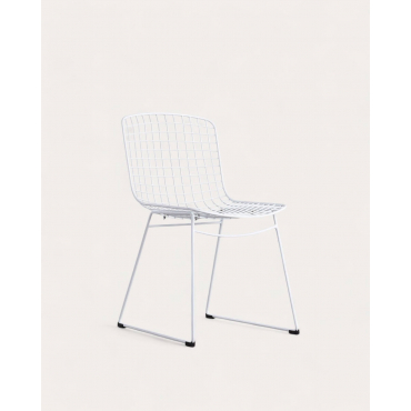 Aras High Back Steel Dining Chair Trend White - The Masie