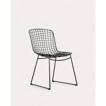 Aras High Back Steel Dining Chair Trend Black - The Masie