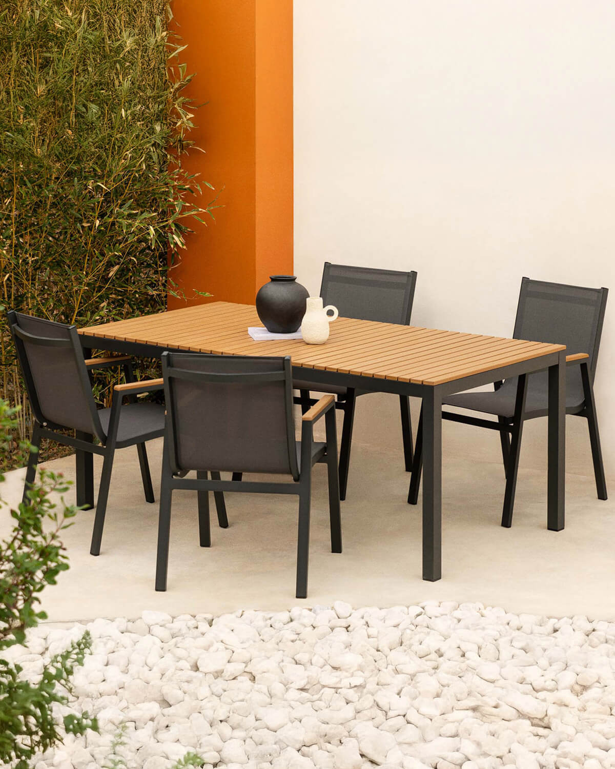 Aluminum Table Set (180x90 cm) and 4 Outdoor Chairs Korce, gallery image 2