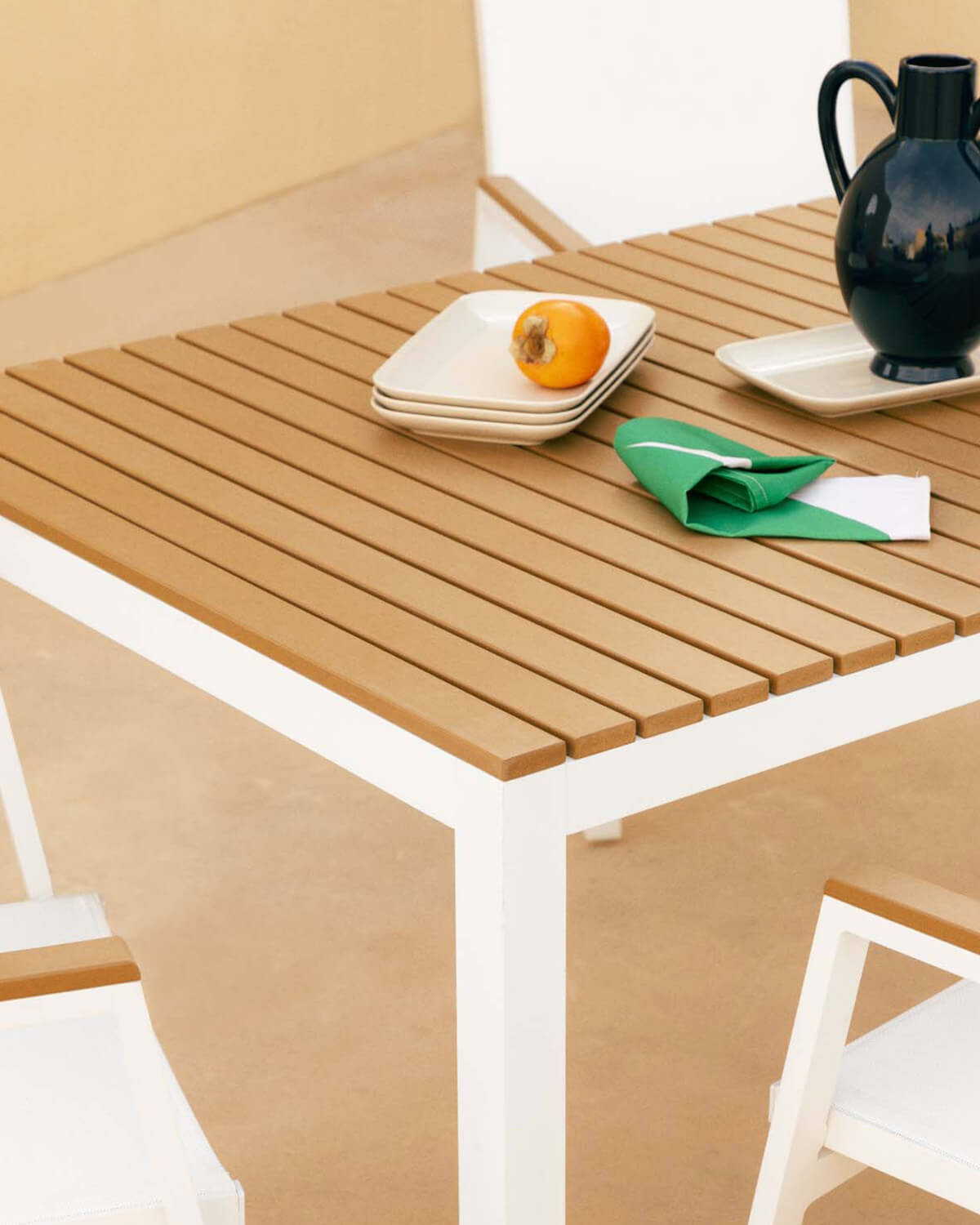 Aluminium Table (180x90 cm) and 6 Outdoor Chairs Set Korce, gallery image 3