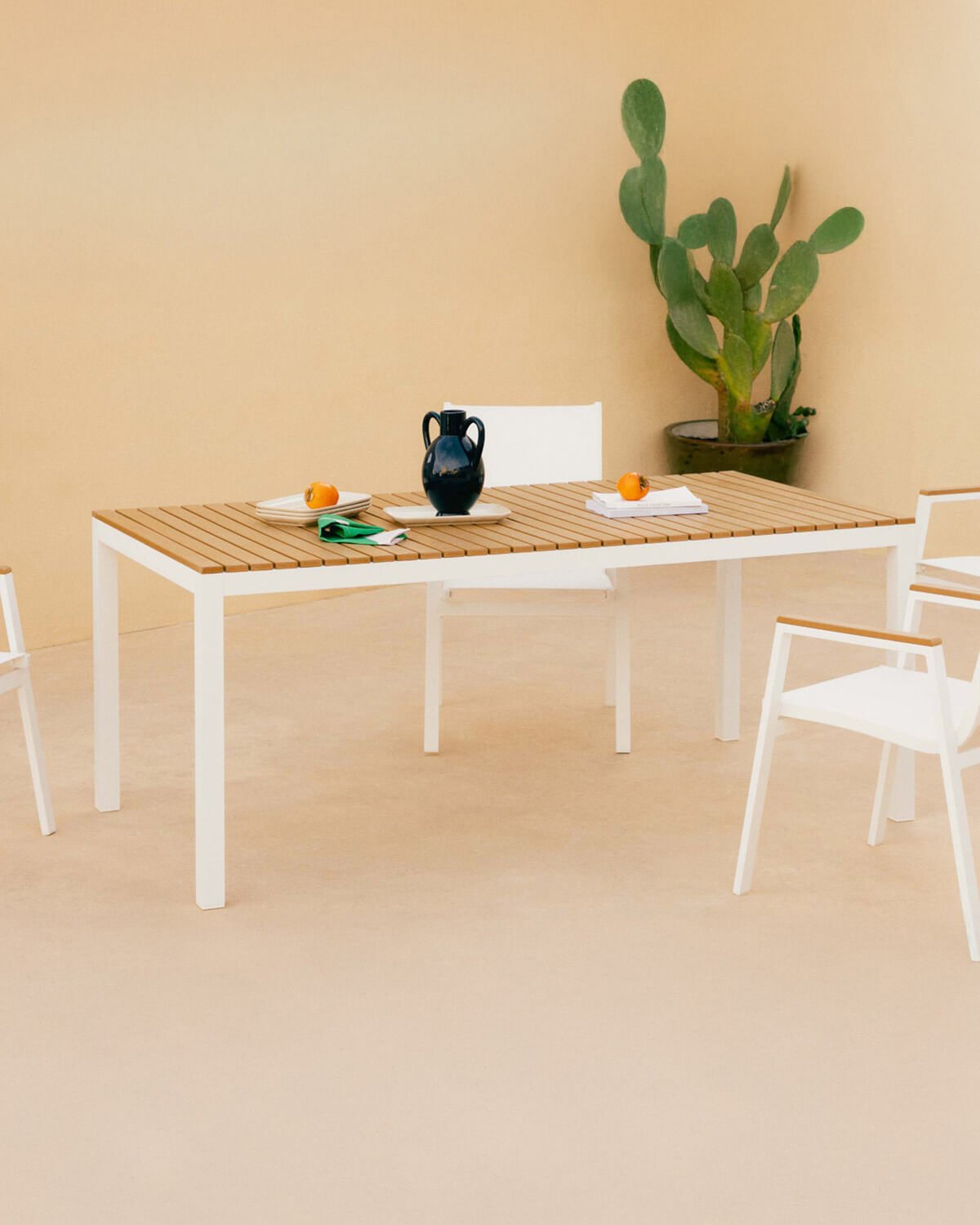 Aluminium Table (180x90 cm) and 6 Outdoor Chairs Set Korce, gallery image 2