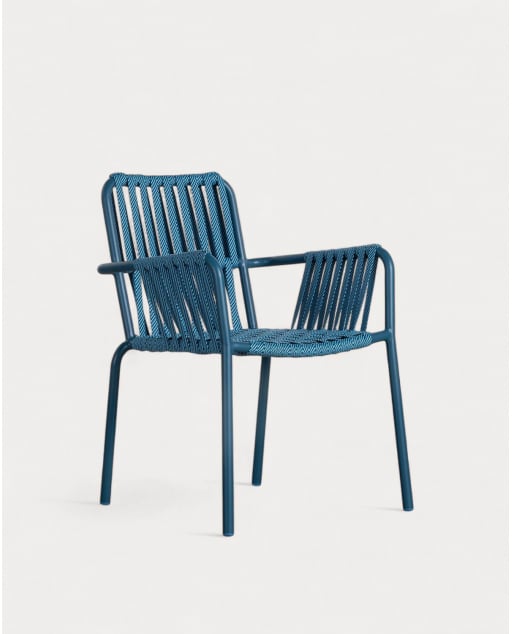 Aluminium and Rope Dining Chair Drian Trend - Pacific Blue