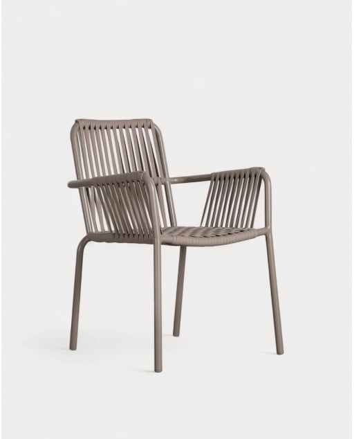Aluminium and Rope Outdoor Dining Chair Drian Trend - Arabian Brown