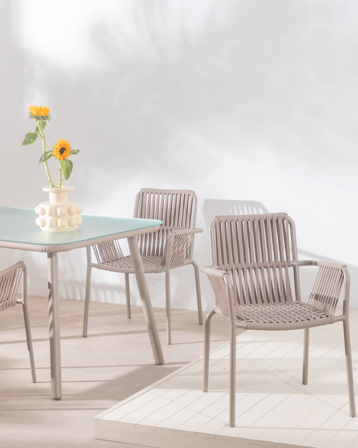 Aluminium and Rope Outdoor Dining Chair Drian Trend, gallery image 2