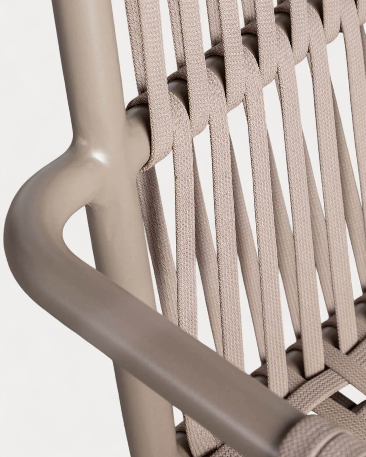 Pack 4 Dining Chairs with Aluminium Armrests and Rope Drian Trend, gallery image 3