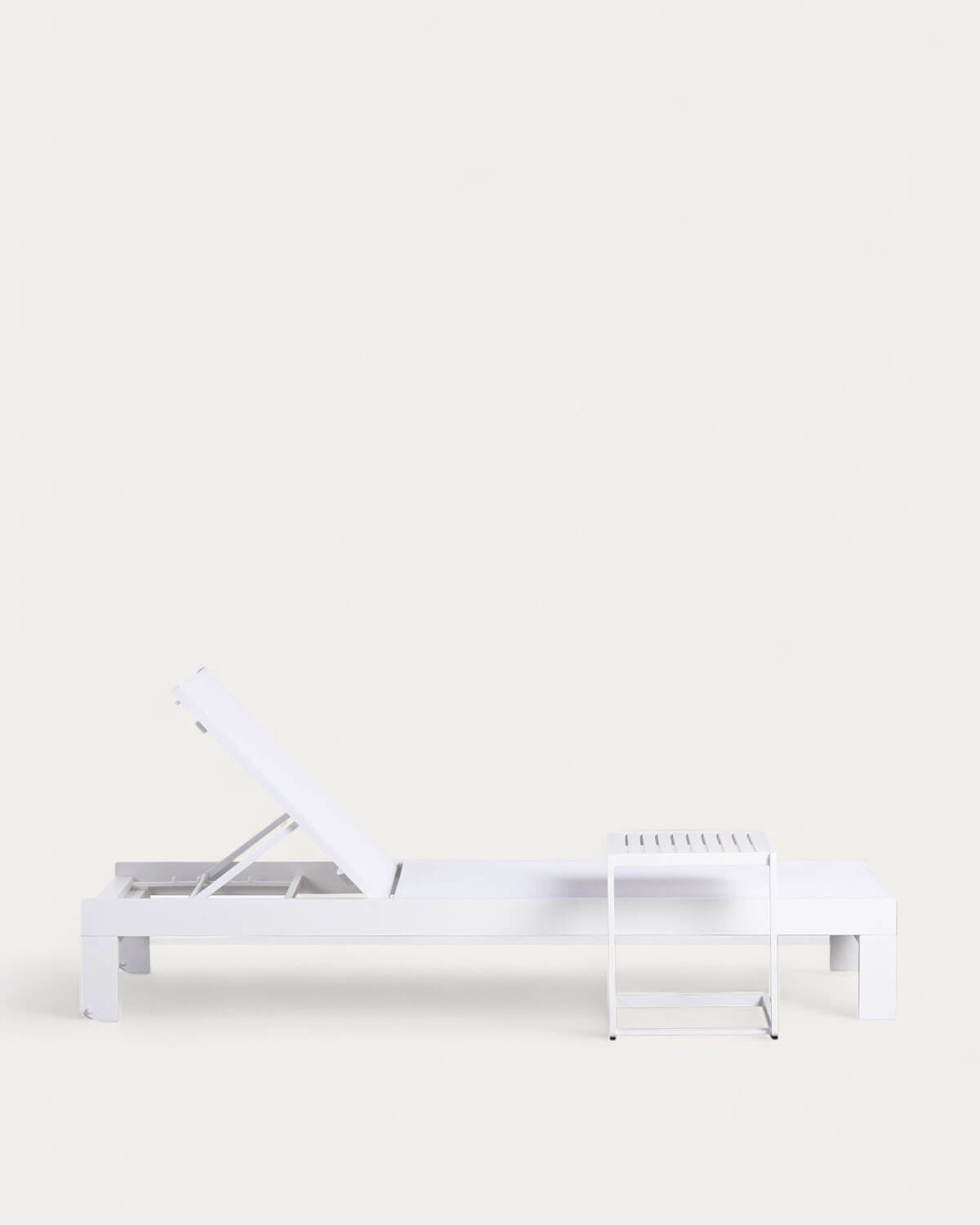 Aluminum Lounger and Side Table Set (40x40 cm) New Kreta, gallery image 4